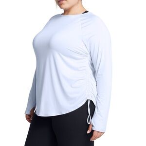 Under Armour Women 3X Blue Cinched Side UA Motion Longline Long Sleeve Top NWT